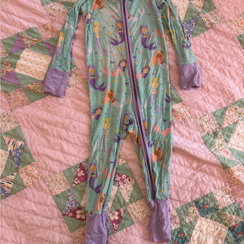 Little Sleepies Aqua and Purple Mermaid Footies